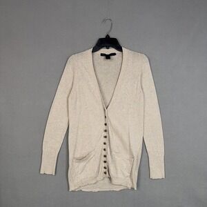 Marc By Marc Jacobs Cardigan Womens Medium Beige V Neck Button Pockets Sweater